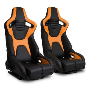 PVC Racing Seat (Black+Orange)